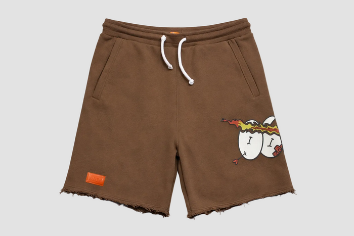 Cupid Arrow Raw Hem Shorts - Cafe