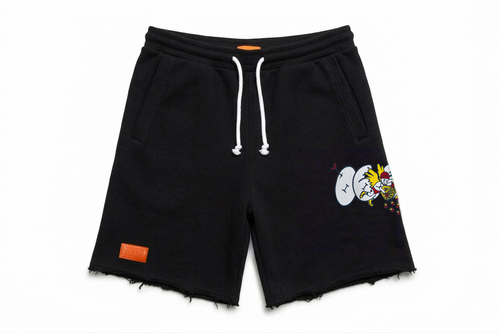 Cupid Arrow Raw Hem Shorts - Negro