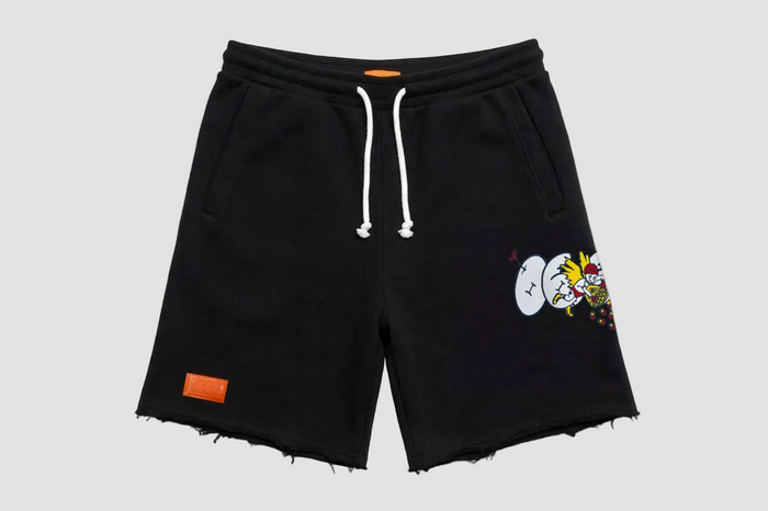Cupid Arrow Raw Hem Shorts - Negro