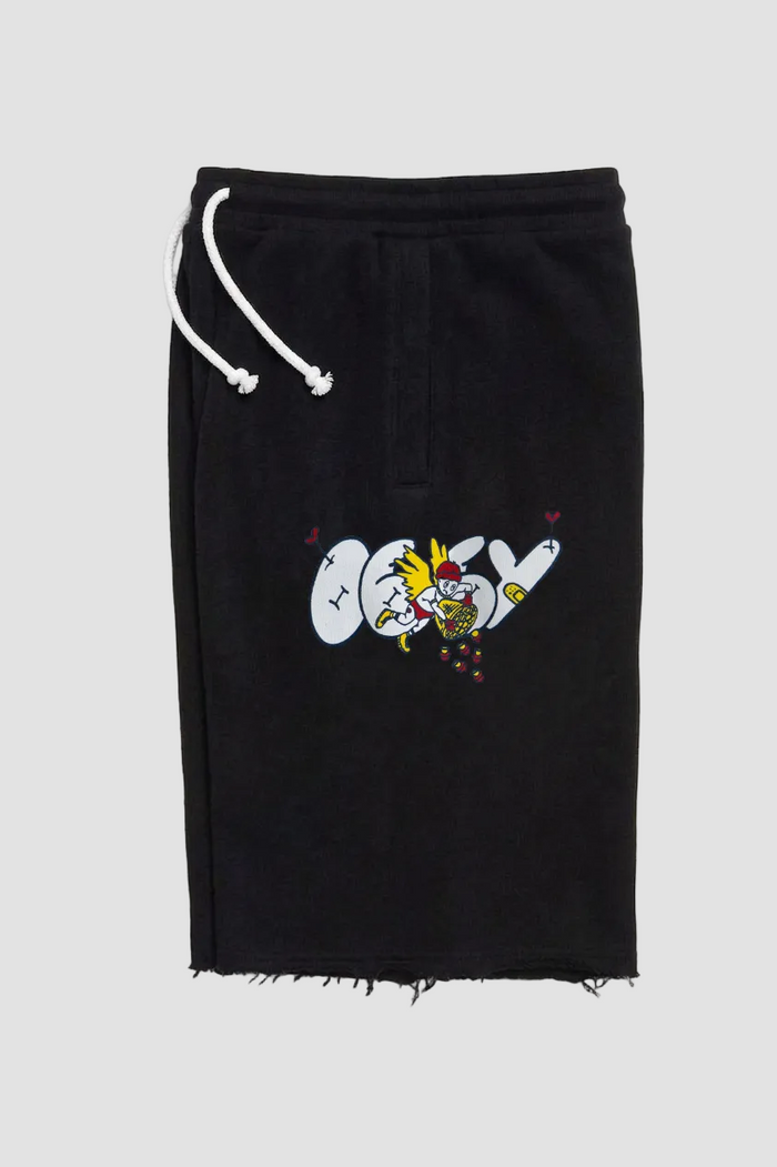 Cupid Arrow Raw Hem Shorts - Negro